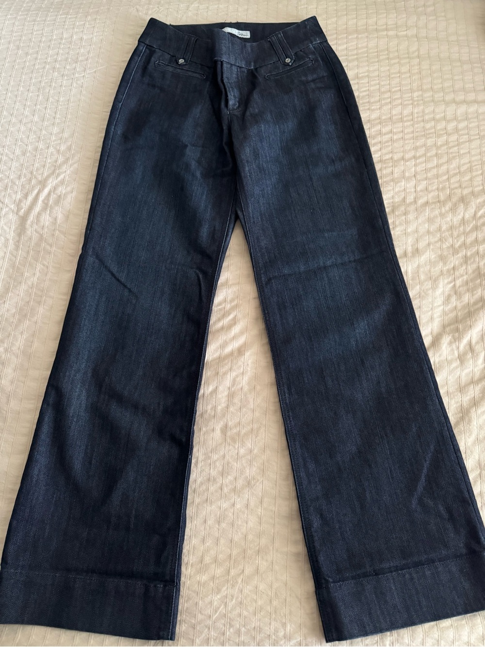 Chico’s Platinum Dark Blue Wide-Leg Women’s Jeans Trousers